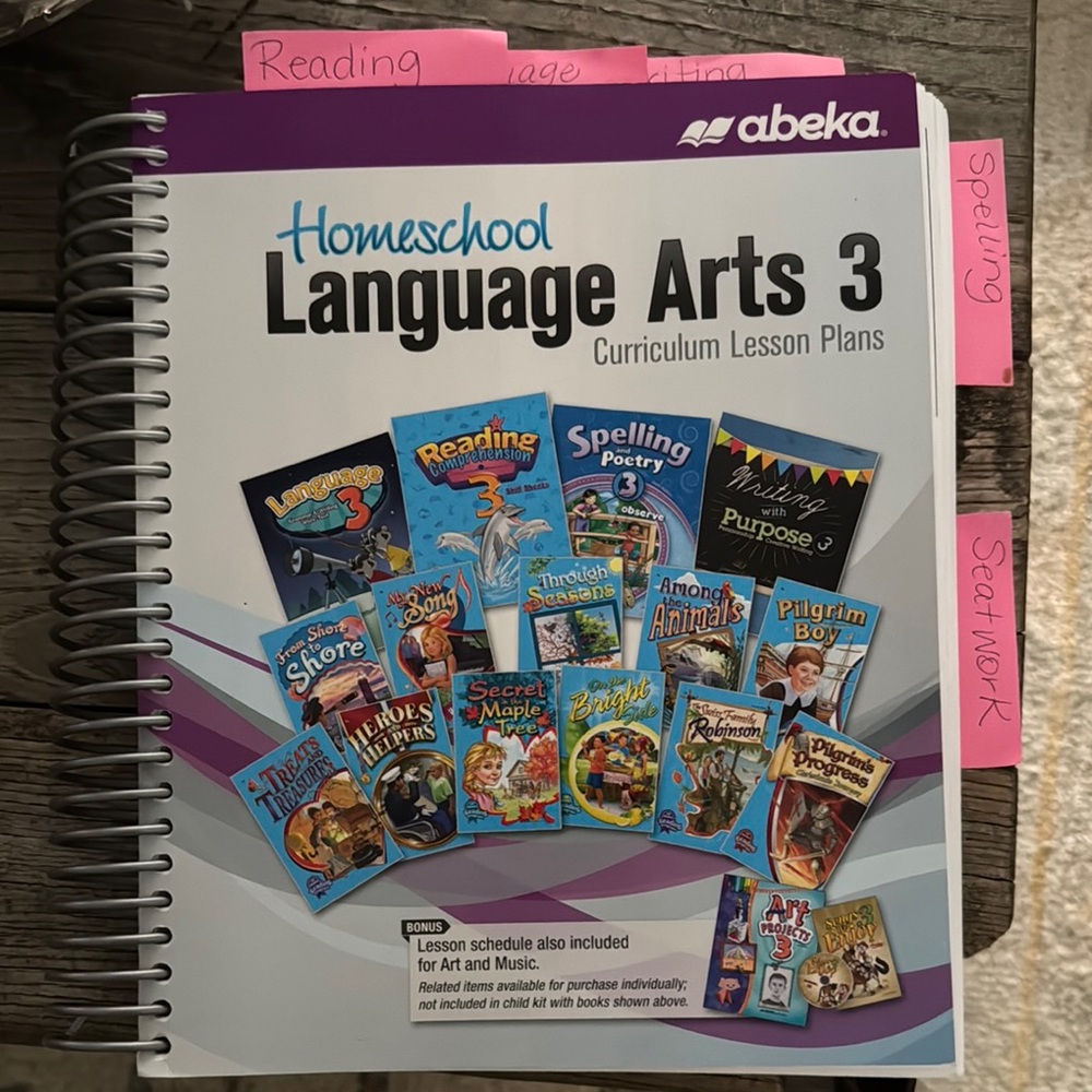 Abeka Homeschool Language Arts 3 Curriculum Lesson Plans